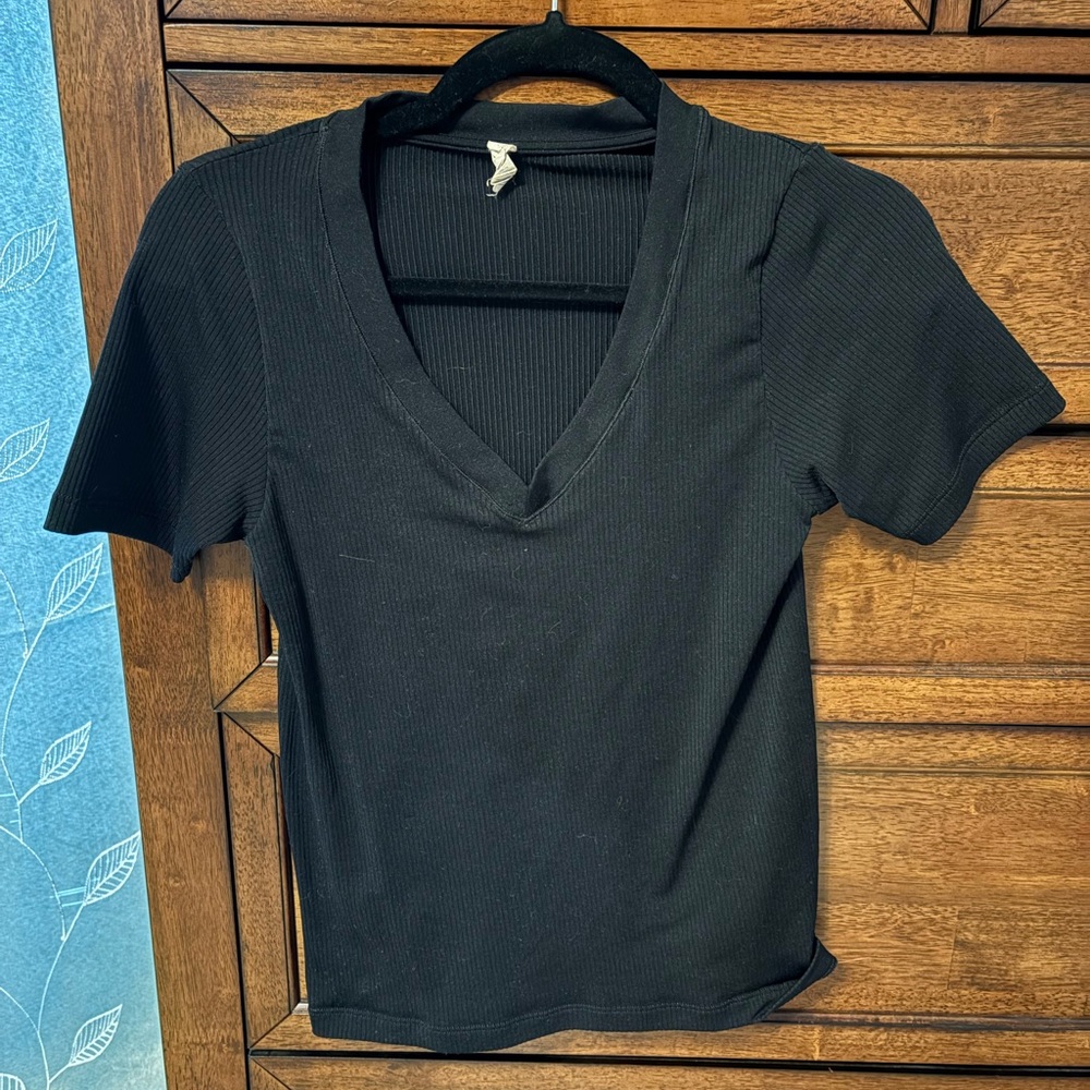 Athleta V-Neck Ribbed Women's Top